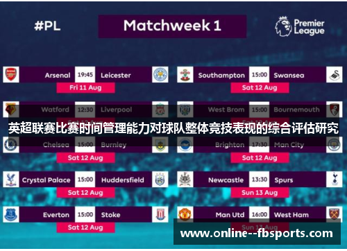英超联赛比赛时间管理能力对球队整体竞技表现的综合评估研究 英超联赛比赛时间管理能力对球队整体竞技表现的综合评估研究